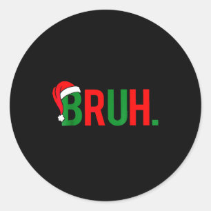 Adesivo Redondo Natal do Meme Bruh 