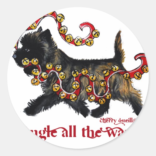 Adesivo Redondo Natal do monte de pedras do tinir (Frente)