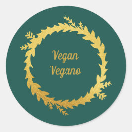 Adesivo Redondo Natal do Ouro Verde Bilíngue Vegan (Vegano)