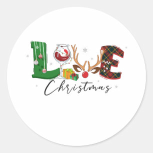 Adesivo Redondo Natal do Xmas Gift Love