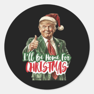 Adesivo Redondo Natal Donald Trump Presidente 2024 Dançar Funn