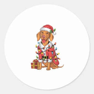 Adesivo Redondo Natal dos Papais noeis de Iluminação Vizsla