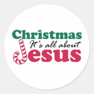Adesivo Redondo Natal - é toda sobre Jesus