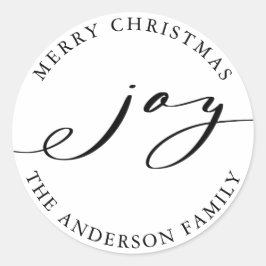 Adesivo Redondo Natal elegante Feriado preto e branco