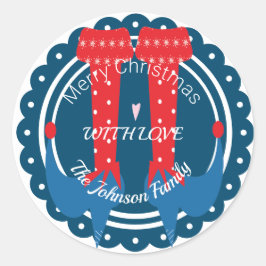 Adesivo Redondo Natal Elf Feet Heels Festivos Foliday