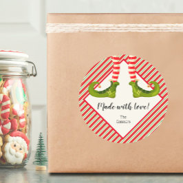 Adesivo Redondo Natal Elf Homemade Goods Holiday Baking