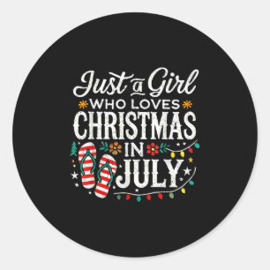 Adesivo Redondo Natal Em Julho Camisas Meninas Engraçadas Praia Ve