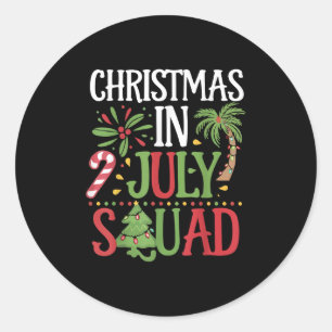 Adesivo Redondo Natal Em Julho Férias De Praia Da Família Tee