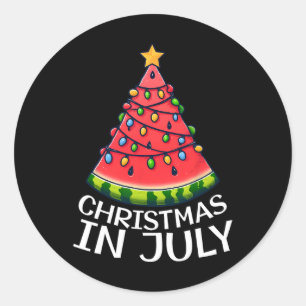 Adesivo Redondo Natal Em Julho Melancia Xmas Tree Summer Men