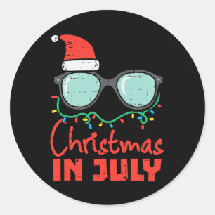 Adesivo Redondo Natal Em Julho Óculos Xmas Verão Mulheres Homens K