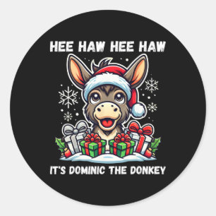 Adesivo Redondo Natal engraçado burro de Natal italiano Dominic T