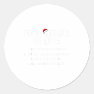 Adesivo Redondo Natal Engraçado Quatro Palcos Da Vida Santa Claus 