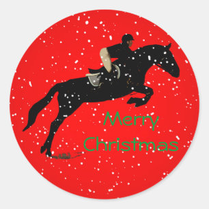 Adesivo Redondo Natal equestre do excelente de Jumpin