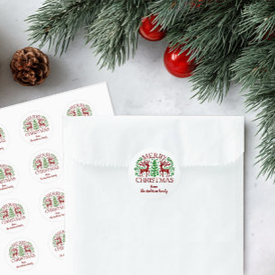 Adesivo Redondo Natal Escandinavo Personalizado