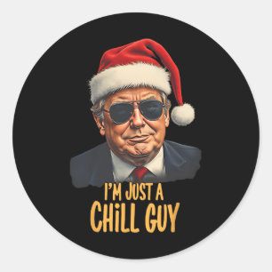 Adesivo Redondo Natal Eu sou apenas uma Cara Engraçada Papais noei