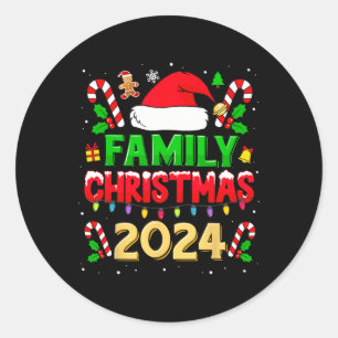 Adesivo Redondo Natal Familiar 2024 Para Famílias Que Correspondem