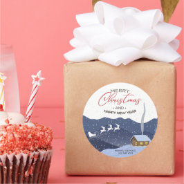 Adesivo Redondo Natal | FELIZ ANO NOVO | Papais noeis personalizáv