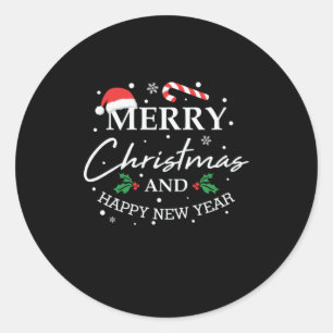 Adesivo Redondo Natal Feliz E Feliz ano novo