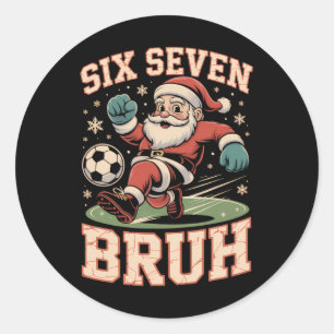 Adesivo Redondo Natal Futebol Papai Noel Engraçado 67 Meme Bruh Xm