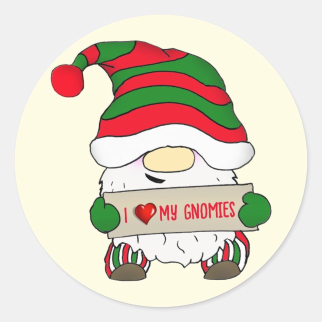 Adesivo Redondo Natal Gnome (Frente)