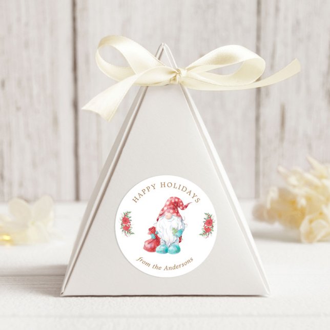 Adesivo Redondo Natal Gnomos Felizes Feriados (Criador carregado)