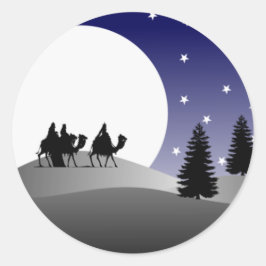 Adesivo Redondo Natal Gráfico de Três Sábios