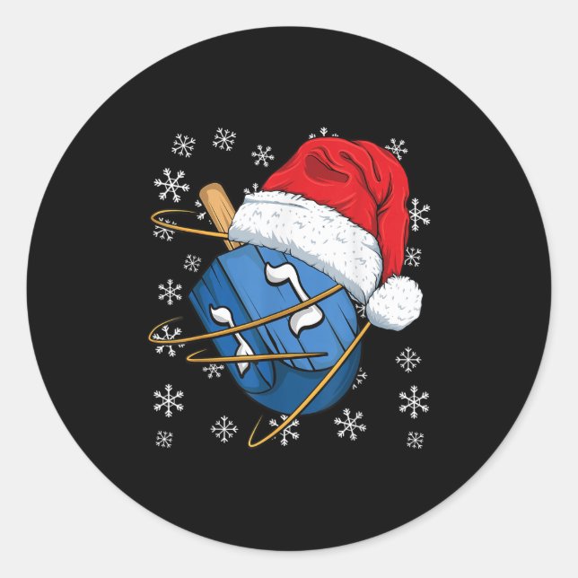 Adesivo Redondo Natal Hanukkah Dreidel Desenhos Judaicos Uni-crian (Frente)
