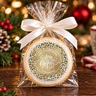 Adesivo Redondo Natal Holiday Baking Leopard