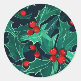 Adesivo Redondo Natal Holly