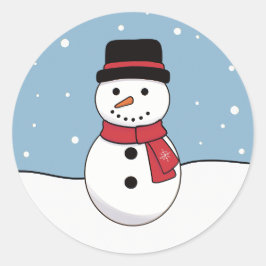 Adesivo Redondo Natal Homem de Neve