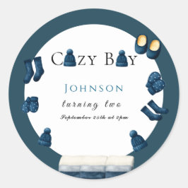 Adesivo Redondo natal, inverno aconchegante, fazendo dois