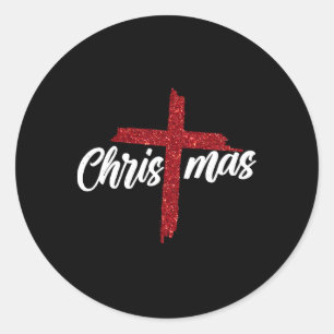 Adesivo Redondo Natal Jesus Cruza a fé religiosa cristã Xm
