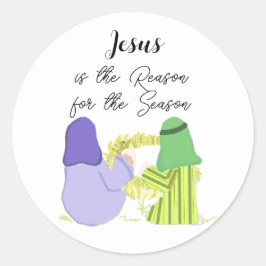 Adesivo Redondo Natal Jesus é a Razão