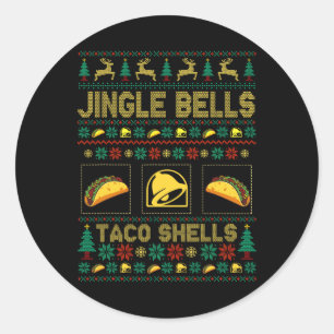 Adesivo Redondo Natal Jingle Bells Taco Conchas Frio Xmas