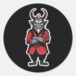 Adesivo Redondo Natal Krampus Arms Cruzado
