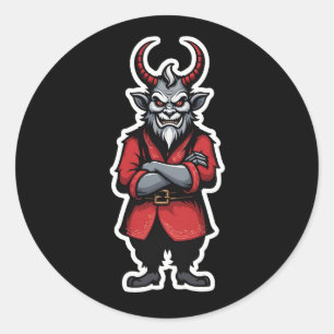 Adesivo Redondo Natal Krampus Arms Cruzado