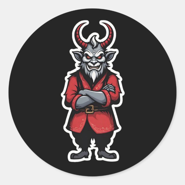 Adesivo Redondo Natal Krampus Arms Cruzado (Frente)