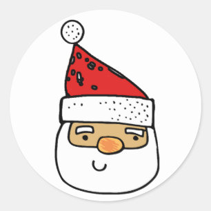 Adesivo Redondo Natal lunático simples de Papai Noel
