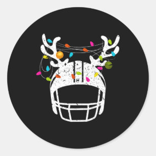 Adesivo Redondo Natal Luz Futebol Capacete Engraçado Xmas