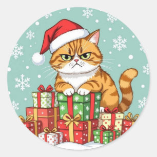 Adesivo Redondo Natal Mal-Humorado
