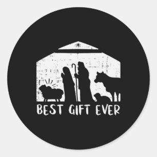 Adesivo Redondo Natal Melhor Presente Natividade Xmas Homens Crist