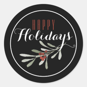 Adesivo Redondo Natal Mistletoe Feliz Férias