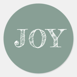 Adesivo Redondo Natal moderno Joy Dusty Green