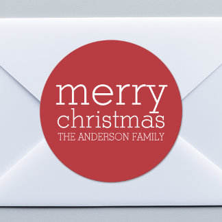 Adesivo Redondo Natal moderno - Simplesmente Vermelho e Branco