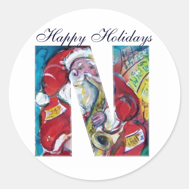 ADESIVO REDONDO NATAL N CARTA/MONOGRAMA DE PAPAIS NOEIS INSPIRADOS (Frente)