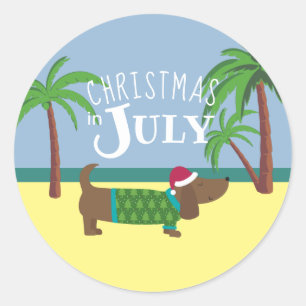 Adesivo Redondo Natal na Festa de julho