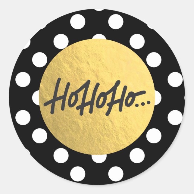 Adesivo Redondo NATAL Natal Pontos Pretos e Brancos (Frente)