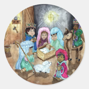 Adesivo Redondo Natal Natividade