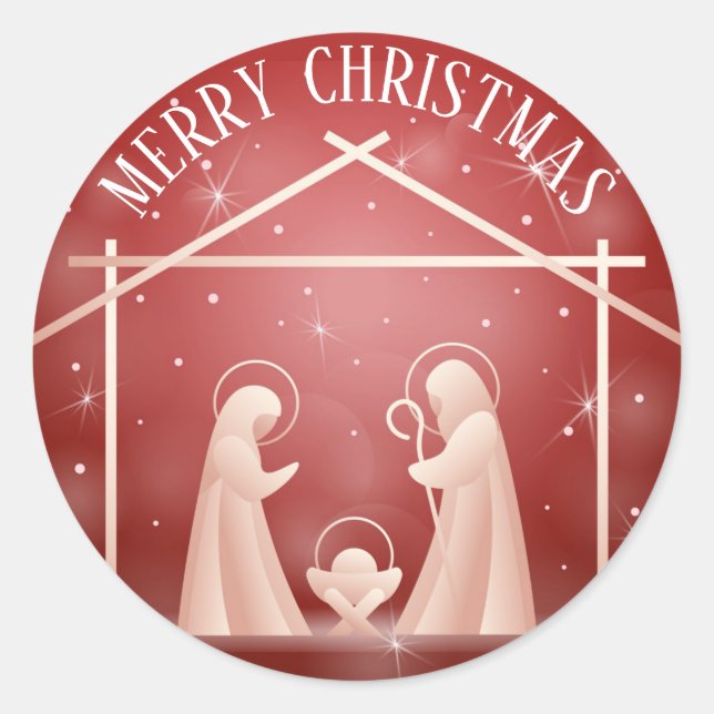 Adesivo Redondo Natal Natividade (Frente)