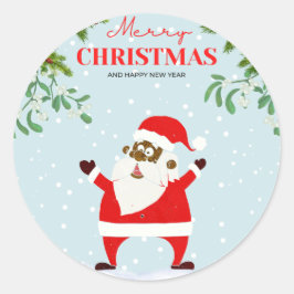 Adesivo Redondo Natal negro afro-americano